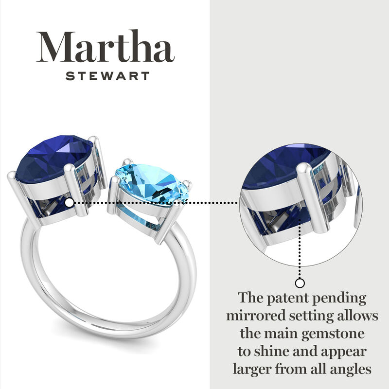 Martha Stewart 3 3/4ctw. Sapphire & Blue Topaz Two Stone Ring In Sterling Silver image number null